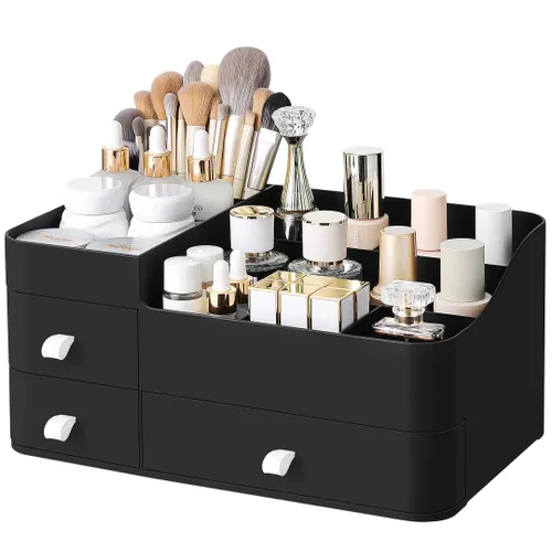 Organizador de perfume de colonia con cajones, almacenamiento de perfumes grandes para encimera, soporte de perfume para colonia, desodorante,