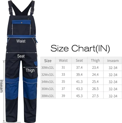 Miniatura 4 de WORK IDEA Men's Bib Overalls for Men Work Overalls Breathable and Workwear with Knee Pad Pockets, WL