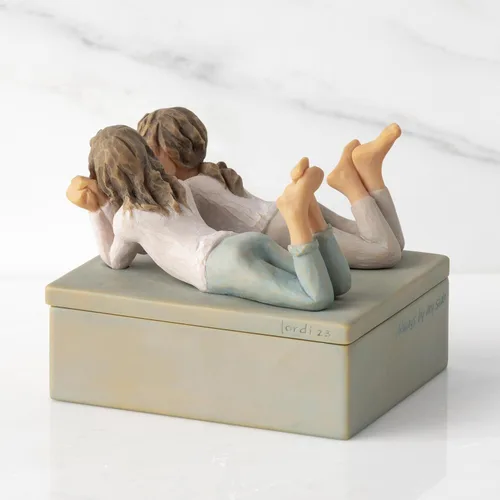 Miniatura 4 de Willow Tree Forever Friends, Siempre a mi lado, Recuerdos Familiares, Mejores amigos, Hermanas, Caja de joyería decorativa de mesa esculpida
