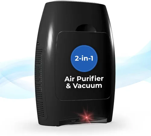 EyeVac Air - Purificador de aire HEPA 2 en 1 y recogedor automático de vacío sin contacto, ultra rápido y potente, cubre 600 pies cuadrados,