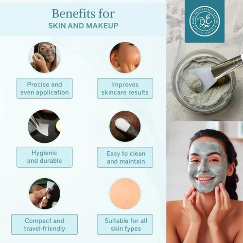 Miniatura 3 de Bare Essentials Living - Cepillo para mascarilla facial de arcilla (1 paquete, blanco) Herramienta de cepillo aplicador de máscara facial