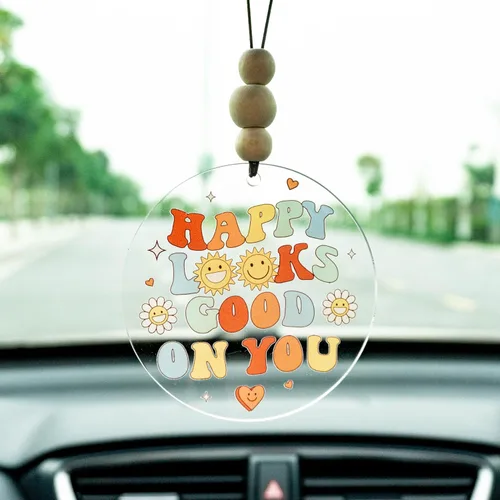Miniatura 27 de Talataca Adorno plano 2D cristiano para automóvil y cuentas de madera, citas inspiradoras con cuentas, accesorios para espejo retrovisor, colgante 37
