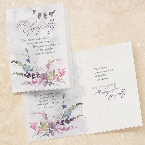 Miniatura 6 de Faithfully Yours Designer Greetings - Surtido de tarjetas de condolencias florales en caja, padre de misericordias con versículos bíblicos