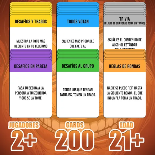 Miniatura 3 de Desafíos y Tragos – Juego de cartas para adultos Juegos de mesa en español con Alcohol Juego de beber para Fiestas, Bachelorette, parejas