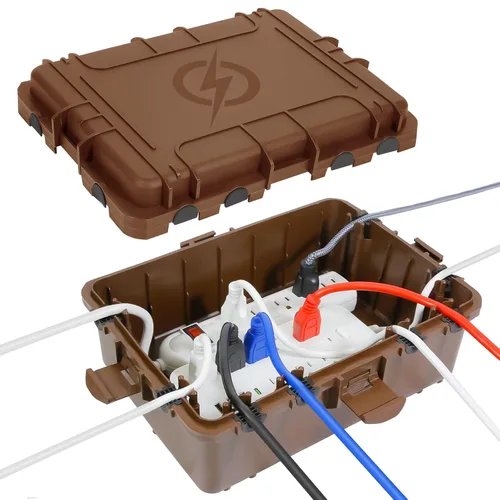 Miniatura 9 de Caja eléctrica grande para exteriores, impermeable, cubierta de cable de extensión IP54, resistente a la intemperie, protege la regleta