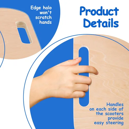 Miniatura 2 de Patinete para niños sentado con ruedas y asas universales, scooter de madera de seguridad para niños a partir de 3 años o más, patinetes deportivos