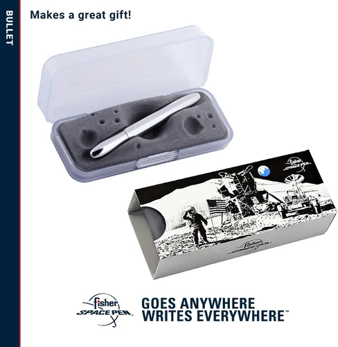 Miniatura 7 de Bolígrafo en forma de bala Fisher Space, con acabado en cromo y en caja de regalo., Cromado