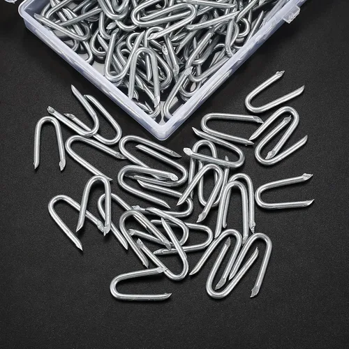 Miniatura 5 de wugongshan 250 grapas de alambre de acero, grapas de alambre, clavos de acero galvanizado, clavos de sujeción resistentes en forma de U