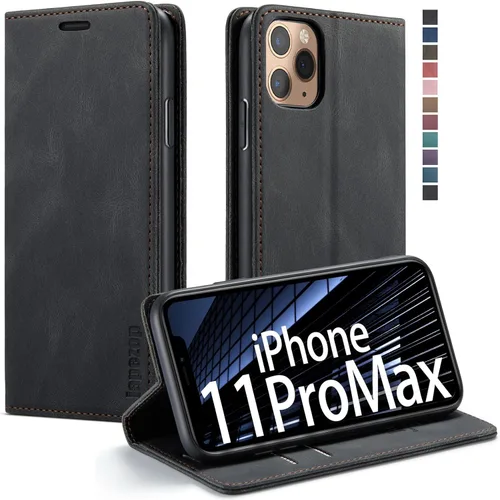 Miniatura 10 de japezop Funda compatible con iPhone 11, iPhone 11 con bloqueo RFID, soporte de tarjetero, funda de cuero con tapa para iPhone 11 de 6.1 pulgadas