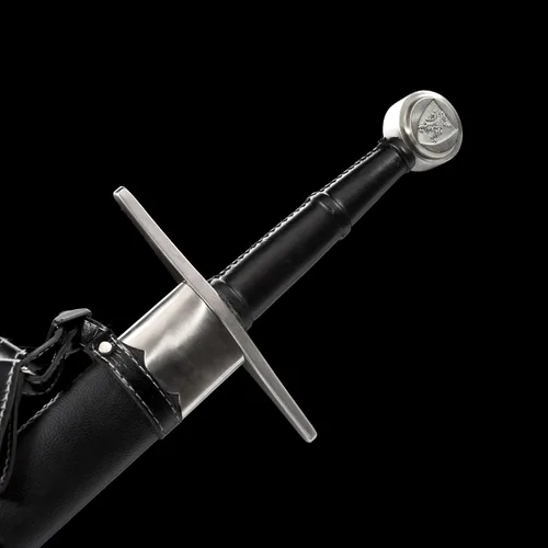 Miniatura 3 de Hoja afilada de acero forjado a mano de 48 pulgadas, espiga completa con funda protectora de cuero, espada medieval de metal real, regalos