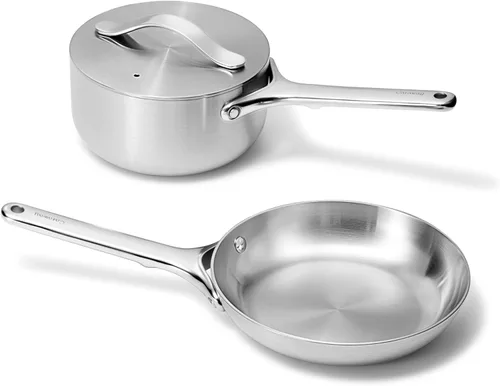 Miniatura 9 de Caraway - Juego de utensilios de cocina de acero inoxidable – Juego de 12 piezas de 5 capas de ollas y sartenes de acero inoxidable - Incluye