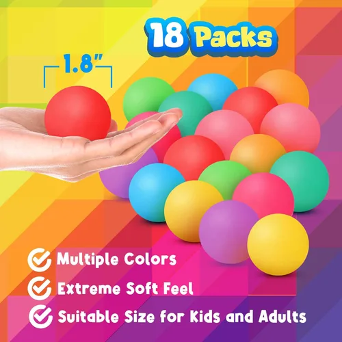 Miniatura 6 de Pelotas estrujables para el estrés: paquete de 18 mini bolas antiestrés para niños y adultos, bola de masa suave, bola sensorial de levantamiento