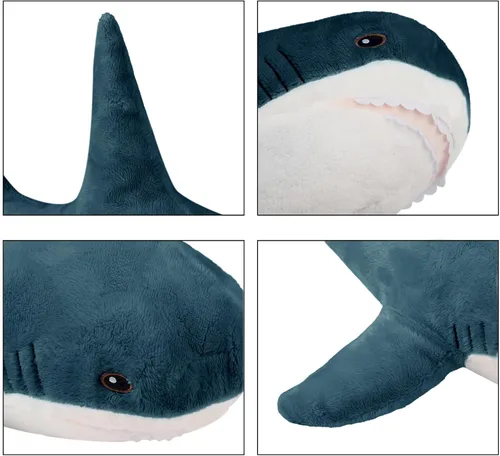 Miniatura 2 de Animal de Peluche Tiburón 11" Lindo Juguete de Tiburón Almohadas de Peluche Tiburones de Algodón Suave Peluches Muñeco de Animal Marino del Océano