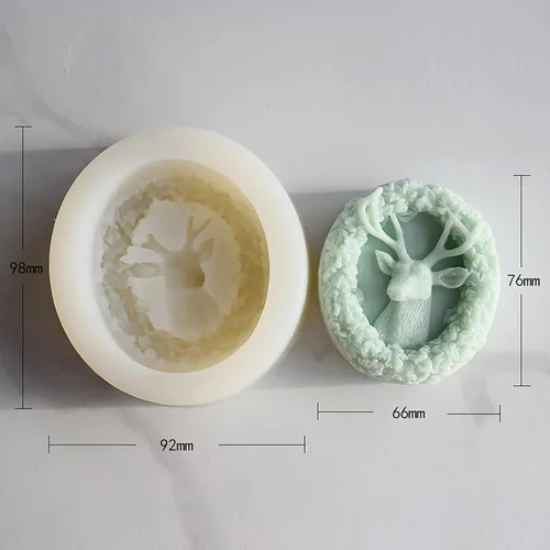 Miniatura 2 de Molde de vela de ciervo, vela de alce, molde de vela de silicona en espiral, moldes de fundición de resina de silicona para velas, resina