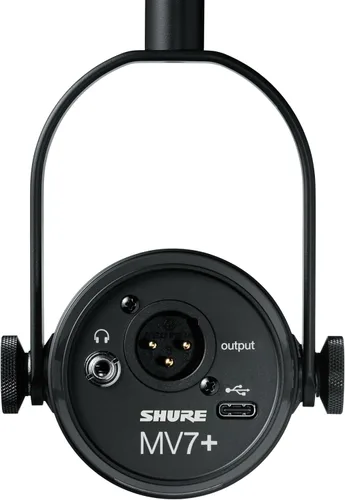 Miniatura 7 de Shure MV7+ - Micrófono dinámico para podcasts, certificado OBS, audio mejorado, panel LED, salidas USB-C y XLR, modo de nivel automático, filtro