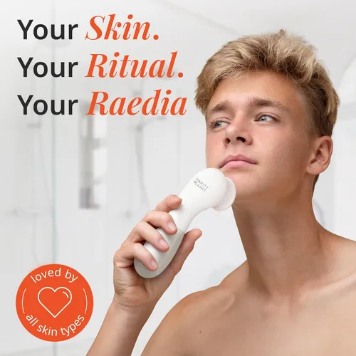 Miniatura 7 de Vanity Planet Raedia Cepillo de limpieza facial – Cepillo eléctrico de limpieza facial con 4 cabezales de cepillo exfoliantes – Impermeable, de Gris