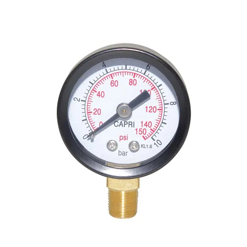 Miniatura 10 de Joywayus Medidor de Presión 0-200 PSI, Latón 1/4" NPT Rosca Macho Montaje Inferior, Llenado de Glicerina, Caja de Acero Inoxidable, Múltiples