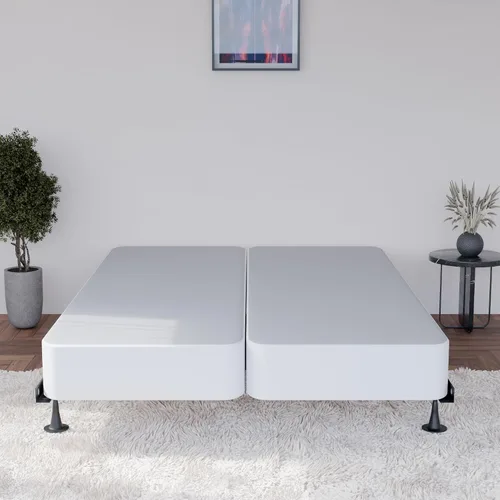 Miniatura 2 de Greaton, Somier resistente de 4 pulgadas para soporte de colchón, duradero y totalmente montado, base de madera natural para Queen, color blanco