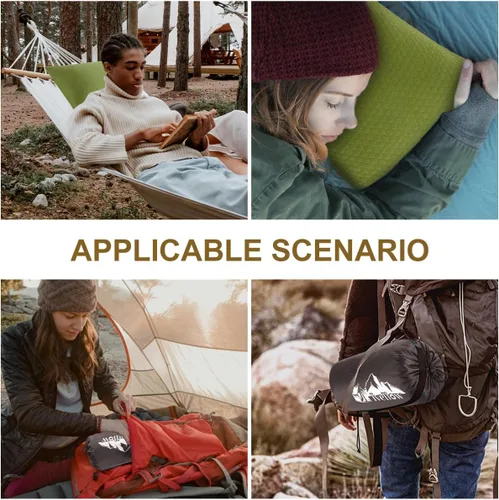 Miniatura 6 de Almohada de viaje de espuma viscoelástica Ivellow - Compacta, ligera, transpirable y hipoalergénica - Adultos y niños - Camping, senderismo, viajes