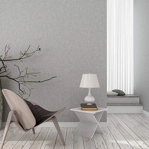 Miniatura 2 de Abyssaly - Papel tapiz gris plateado para despegar y pegar, papel autoadhesivo en relieve, papel tapiz extraíble para decoración del hogar