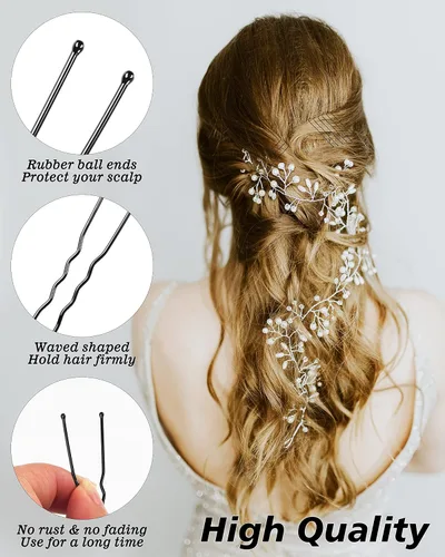 Miniatura 3 de Horquillas para el cabello en forma de U, 360 horquillas para moños, 2.36 pulgadas de alta calidad para mujeres, horquillas de sujeción segura