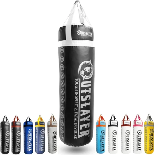 Miniatura 5 de Outslayer Saco de boxeo relleno de 80 libras y MMA fabricado en Estados Unidos Negro