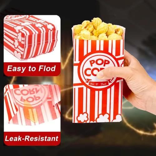 Miniatura 4 de Homrelaxy 110 bolsas de papel para palomitas de maíz, bolsas de palomitas de maíz de 1 onza para porciones individuales, mangas de maíz a granel