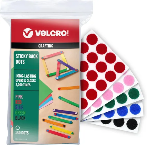 Miniatura 11 de Puntos con adhesivo marca VELCRO en negro 200 paquetes Círculos de 3/4" Cierres adhesivos redondos de gancho y bucle para organizar