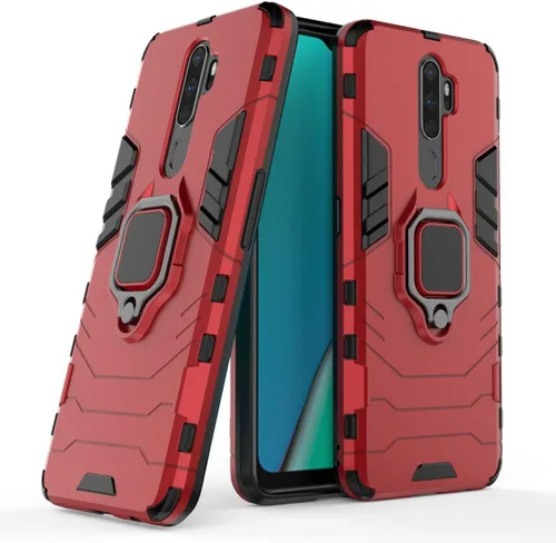Miniatura 5 de LuluMain Funda compatible con Oppo A9 (2020), soporte de anillo de metal, a prueba de golpes, carcasa rígida