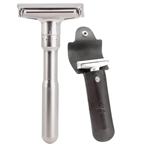 Miniatura 9 de River Lake RZ700 - Maquinilla de afeitar de seguridad clásica ajustable con mango largo (Razor con funda protectora y soporte)