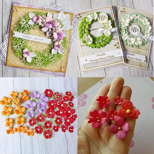Miniatura 3 de 8 plantillas troqueladas de metal con diseño de flores, para manualidades, álbumes de recortes, troqueles decorativos de papel para hacer tarjetas