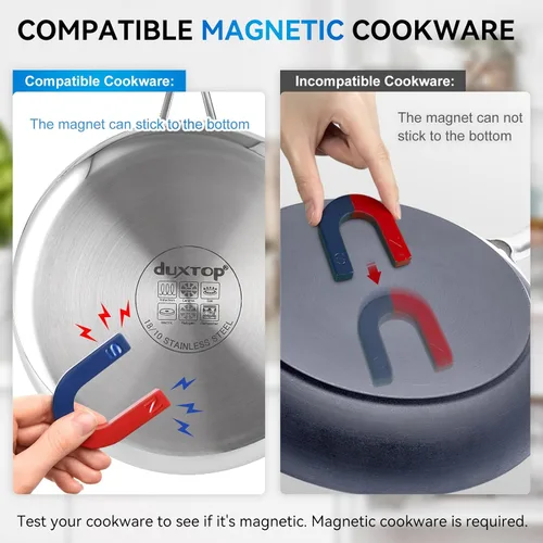 Miniatura 4 de Duxtop Quemador de inducción portátil profesional, quemador de encimera de gama comercial, quemador de inducción de 1800 vatios con sensor táctil