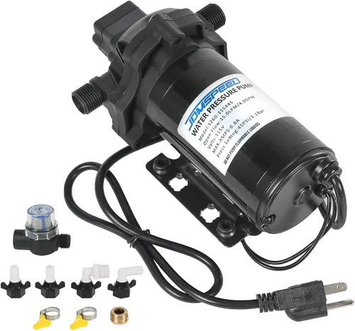Miniatura 9 de DICMIC 5.0 GPM 115V AC 55 PSI Revolution Bomba de agua con interruptor de presión compatible con cámper, RV, ducha, rociador