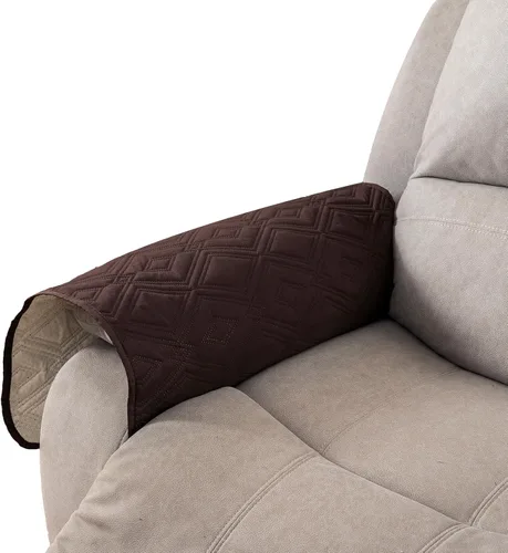 Miniatura 8 de Genina Juego de 2 Fundas de Reposabrazos para Sofá 100% Impermeables, Fundas para Reposabrazos de Sofá, Sillón, Protectores Antideslizantes
