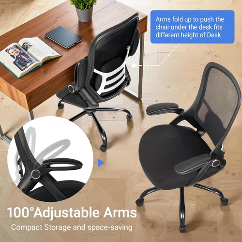 Miniatura 4 de HYLONE Silla de Oficina Grande y Alta de Servicio Pesado para 400 libras, Silla de Escritorio Ergonómica con Asiento Engrosado de 5", Reposabrazos