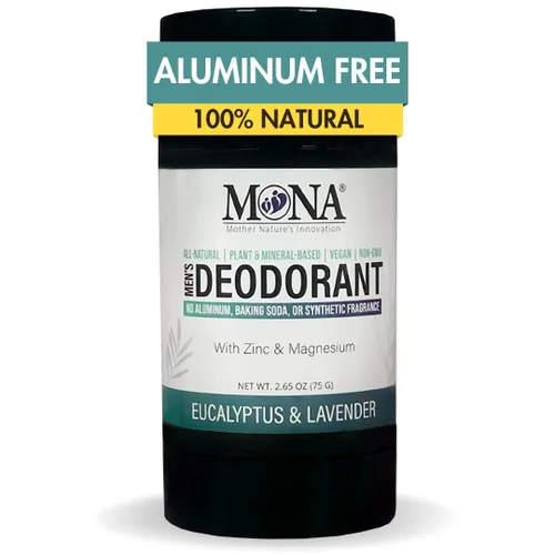 MONA Brands - Desodorante natural para hombres sin aluminio, desodorante de magnesio hipoalergénico para pieles sensibles, absorbe el sudor, no