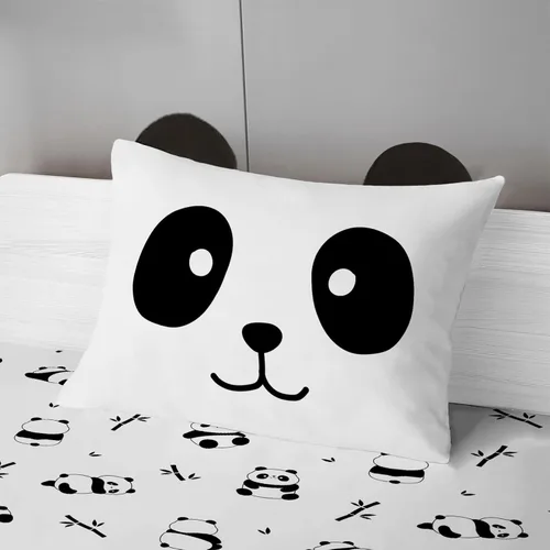Miniatura 9 de MUSOLEI Sábanas Panda Sábanas ajustadas Lindas hojas de cama con conjunto de cama de animales 3D con orejas para niñas Conjunto de cama individual