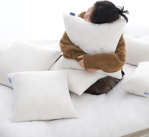 Miniatura 7 de MIULEE Juego de 2 fundas de almohada cuadradas decorativas de terciopelo suave con rellenos de almohada de 18 x 18 pulgadas