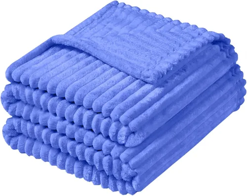 Miniatura 54 de Vessia - Manta de forro polar de franela (50x70 pulgadas), manta 3D de jacquard negra, esponjosa y cálida para sofá, sillón, cama, silla, 300GSM