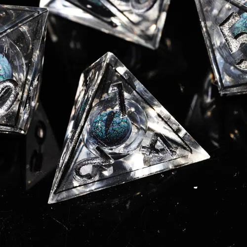 Miniatura 2 de Mini Planet Poliédrico MTG Sharp Edge Liquid Core Dungeons and Dragons RPG Resina Hecho a Mano 7Pcs DND Juego de dados