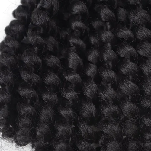 Miniatura 6 de Trenzas de ganchillo 2X Ringlet Jumbo Wand Curl 3 unids/lote 8 pulgadas 20 raíces Jamaicana Rizo en espiral trenzado trenzado sintético senegalés 1b