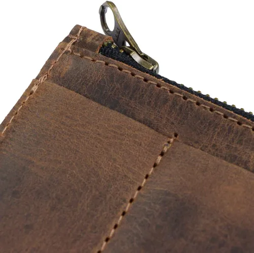 Miniatura 3 de Hide & Drink, Billetera de bolsillo EDC, organizador de efectivo curvado, soporte para tarjetas frontal delgado, clip para dinero, cuero de grano