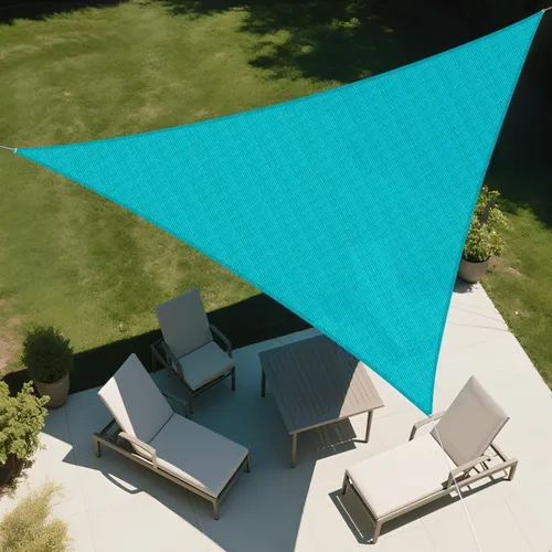 SunnyRoyal Toldo parasol triangular de 8 x 8 x 8 pies con bloqueo UV, para patio, jardín, piscina (turquesa)