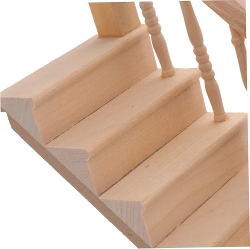 Miniatura 5 de Escala 1:12 Pasamanos miniatura de escalera para casa de muñecas Accesorio de decoración interior de madera