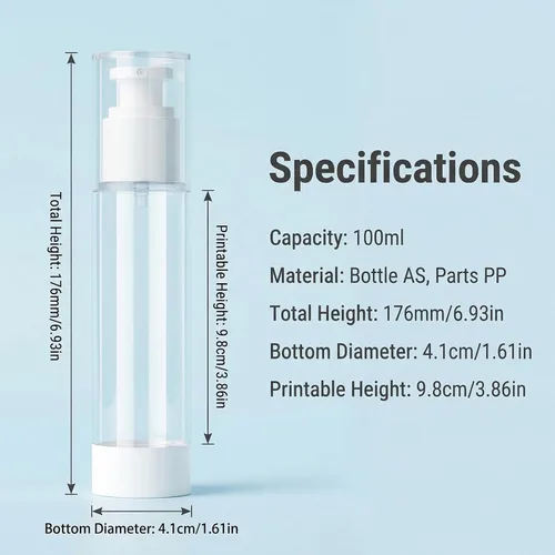 Miniatura 2 de ericotry 3 botellas vacías sin aire con bomba pulverizadora, pulverizador de vacío de niebla fina, herramienta cosmética portátil recargable
