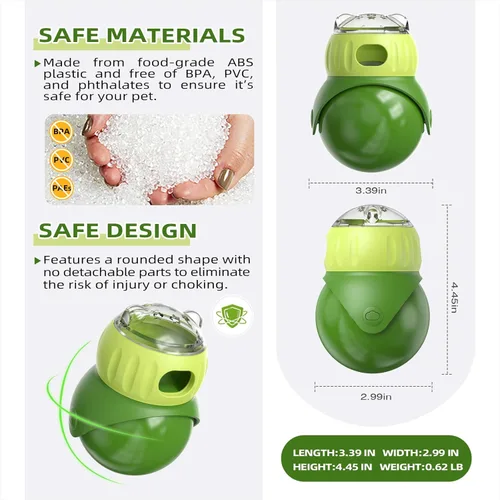 Miniatura 3 de KADTC Bola dispensadora de golosinas tambaleante para gatos de interior y perro pequeño/pequeño, juguete de enriquecimiento interactivo, bolas
