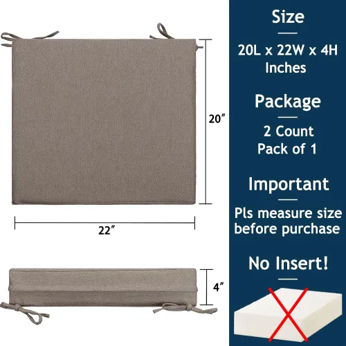 Miniatura 3 de Magpie Fabrics - Juego de fundas para cojines de patio de 2 (solo funda de repuesto, sin inserto), funda impermeable para sillas de asiento profundo