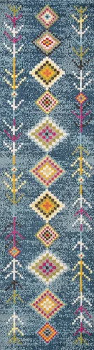 Miniatura 3 de Eyely HOM105A-28 - Alfombra marroquí Hype Tribal Love geométrica para interiores, bohemia; país y floral; suroeste, dormitorio, cocina, sala