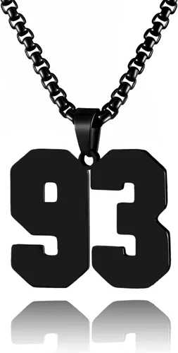 Miniatura 114 de Collar de Número Dorado para Hombre, Cadena de Acero Inoxidable con Colgante de Número para Atletas, Joyería Deportiva Personalizada para Niños
