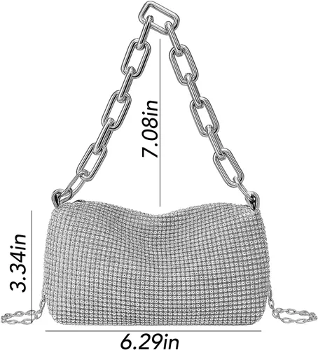Miniatura 7 de Bolso de hombro para mujer, bolso cruzado de noche para mujer, fiesta, boda, compras, viajes, cartera Negro